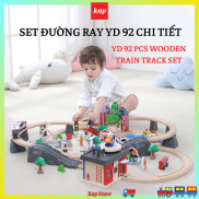 BỘ ĐƯỜNG RAY XE LỬA GỖ YD 92 PCS - YD 92PCS WOODEN TRAIN TRACK TOY Kèm xe