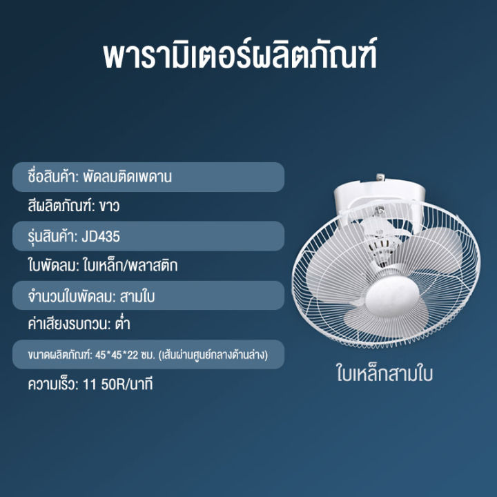 พัดลมเพดาน-พัดลมโคจร-ติดเพดาน-16นิ้ว-พัดลมติดเพดาน-แบบส่ายได้รอบ