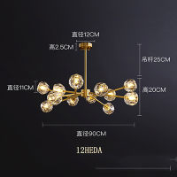 Modern All Copper Chandelier Living Room Crystal Decoration Led Suspension Lamp Luxury Ho Bedroom Interior Lighting Fixtures