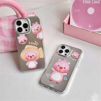 รูปแบบบีเวอร์สีชมพูการ์ตูนน่ารักแฟชั่นสำหรับ IPhone 14 13 12 11 Pro Max สำหรับเคสโทรศัพท์เป็นคู่ที่สร้างสรรค์