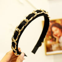 Metal Chain Headbands for Women Alloy Punk Stlye Hairbands Fashion Fabric Head Wrap Thin Hair Hoop Bands Girls Hair Accessories