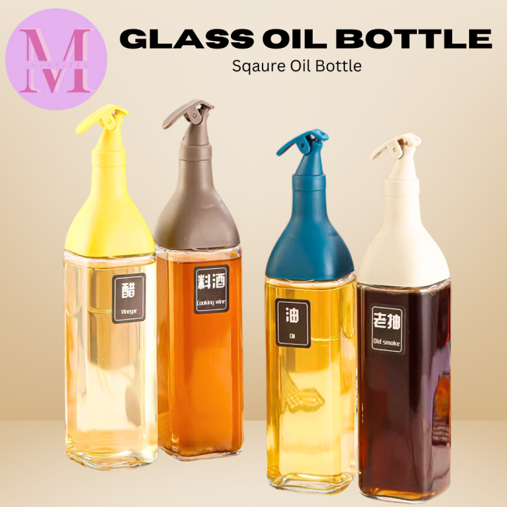 COD High quality 500ML Oil Bottle Glass Oil Dispenser Sesame Oil Soy