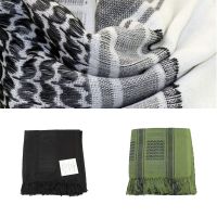 ✱☊❇ 110cm Cotton Scarf Thickened Outdoor Hiking Military Arab Tactical Desert Scarf Army Shemagh Scarves With Tassel For Men Women