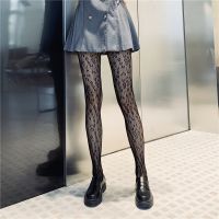 【CC】✻  Sissy Leopard Fishnet Stockings Womens Thin Silk Fun Leggings With Pantyhose