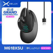 Delux Chuột có dây Delux M618XSU cho máy tính xách tay Chuột dọc tiện dụng