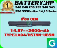 BATTERY : HP 248/LA04 เทียบเท่า OEM ใช้ได้กับรุ่น 240 248 250 255 340 345 350 355 Pavilion 14 15 Series รับประกันสินค้า 1ปีเต็ม