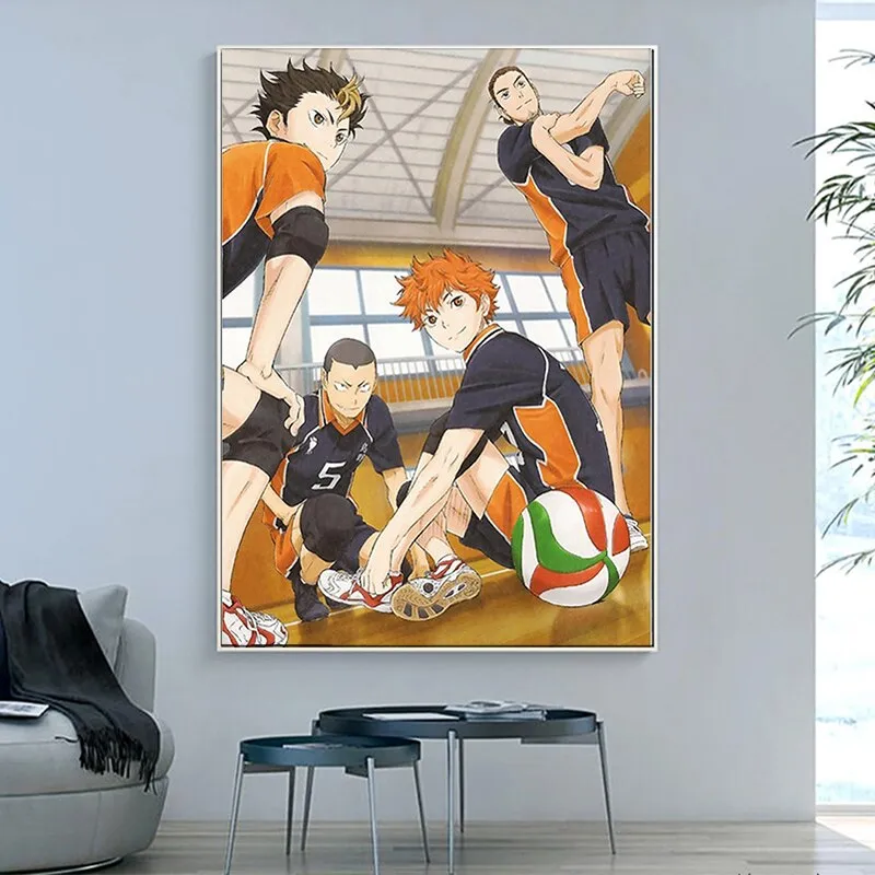 Japan Anime Haikyuu!! Volleyball Boy Cartoon Canvas Painting Posters Wall  Decor