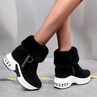 Womens Snow Boots Shoes Winter Warm Ankle Boots Casual Fashion Breathable Slip-on Platform Wedges Thermal Botas Mujer #40