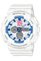 Casio Baby-G นาฬิกาข้อมือผู้หญิง สายเรซิ่น รุ่น BA-120,BA-120-7B - สีขาว