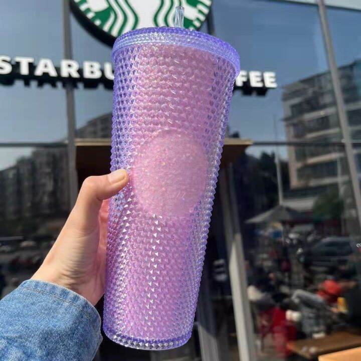 Starbuck Official Store New Starbuck Laser Purple Diamond Durian Straw