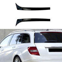 รถด้านหลังหน้าต่าง SideTrunk สปอยเลอร์ Wing Flap Gloss สีดำสติกเกอร์สำหรับ -Benz C-Class W204 C200 C260 Variant Wagon 07-14