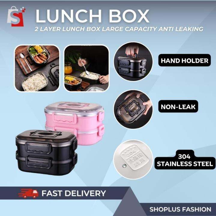 【SHOPLUS】Bento Layer Lunch Box Storage Container Kids Adults School ...