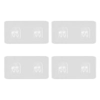 4pcs Corner Transparent Kitchen Bathroom Shelf Holder Self Adhesive Waterproof No Drilling Hanging Shower Caddy Hook Soap Dish