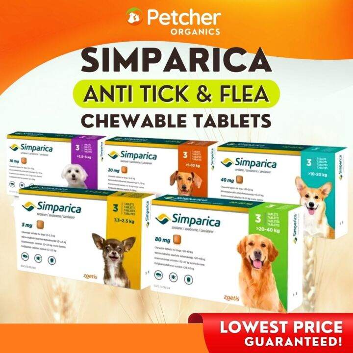 Simparica Anti Tick & Flea Chewable Tablet for Dogs Protection from Fleas and Ticks Cat Tick