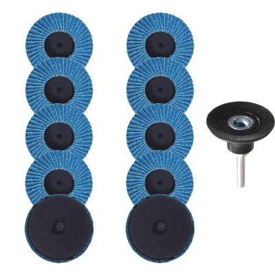 10PCS Flap Disc 2 Inch Quick Change Roll Lock Disc Flat Flap Disc Grinding Wheels Grinding Sanding Wheels 1/4 inch Holder