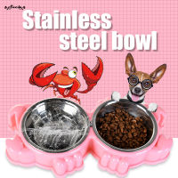 SUC Stainless Steel Pet Feeder Bowls Water Dispenser Cat Dog Food Dish Pets Bowl