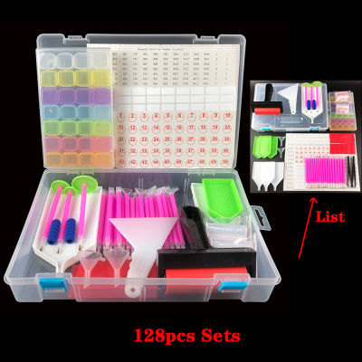 5D Diamond Painting Accessories Kits Diamond Embroidery Accessories Set Storage Box Roller Point Sticker Drill Pen Set