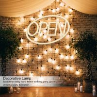 ป้ายร้านค้าไฟ LED แสดงป้ายไฟนีออน Open แขวนหน้าต่างสำหรับการตกแต่งคริสมาสต์ไฟพร้อมรีโมทคอนโทล