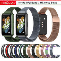 มิลานสายแม่เหล็กสำหรับ Huawei band 7สแตนเลสสายรัดข้อมือเปลี่ยนสาย