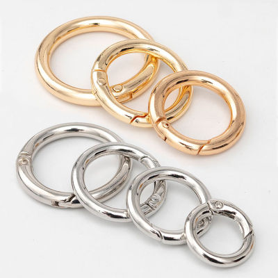 5pcs โลหะ O แหวนฤดูใบไม้ผลิ Clasps สำหรับ DIY เครื่องประดับเปิดรอบ Carabiner พวงกุญแจกระเป๋าคลิปตะขอสุนัขหัวเข็มขัด CONNECTOR-JieLOE