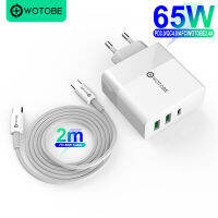 PD65W USB-C Power Adapter,1Port PD60W QC3.0 Charger For USB-C Laptops MacBook ProAir iPad Pro,2port USB A for S8S10 iPhone11