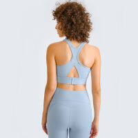 Hoppe Fumeng Padded Yoga Sports Hollow-Out Beauty-Back Good Supporting Back Buckle Vest Water Blue And Gray White Black dxTH