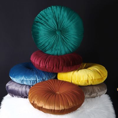 Velvet Round Pumpkin Seat Chair Cushion Waist Back Sofa Pillow Headrest Wheel Cushion With Core Home Textile Decoration