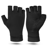 【Ready Stock&amp;COD】Compression Gloves Copper Fiber Fingerless Gloves with Extra Grip - Warming Gloves for Hand  Finger Bike Gloves