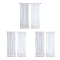 ☬✥❣ 6Pcs Super Soft Great Hand Feeling White Tulle Curtains For Living Room Decoration Modern Veil Chiffon Solid Sheer Voile