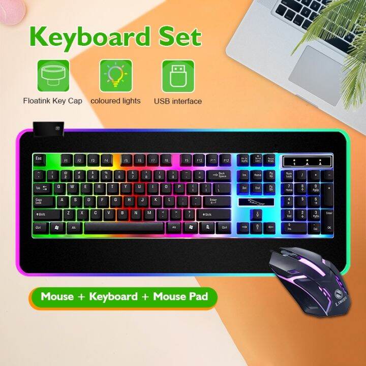 New G21B Gaming Keyboard+ Mouse Set LED Backlight Wired Keyboard ...