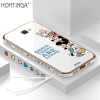 Hontinga Casing สำหรับ Samsung Galaxy J7 Prime J7 2017 J7 Pro J6 Prime J6 Plus J4 Plus 2018 J2 Prime กรณีการ์ตูน (Disney) ตัวละครหรูหราชุบโครเมี่ยม Soft TPU สแควร์โทรศัพท์กรณีเต็มปกกล้องป้องกันกรณียางป้องกัน Gores สำหรับสาวๆ