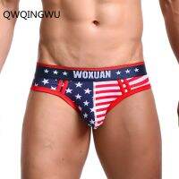 【cw】 Sexy Men UnderwearFlag Printed Mens Briefs Cotton MenSexy Low Waist Underpants Male Fashion Briefs Hombres