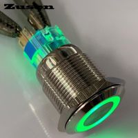 19mm Ring illuminated Car Engine Start 1NO1NC Momentary Laching Push Button Switch Waterproof (ZS19F-11E/R/12V/IP65)