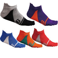 5 Pairs Summer Mens Cotton Five Finger Socks Sweat Breathable Sport Toe Socks Four Seasons Short Tube Invisible Socks with Toes