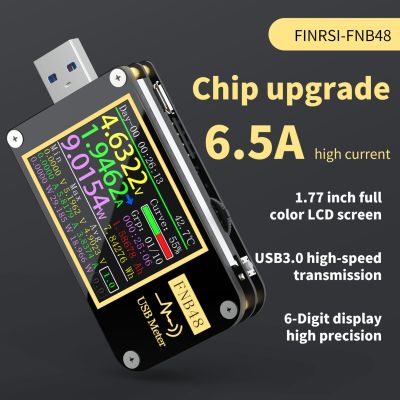 เครื่องวัดไฟฟ้า FNB48 PD Trigger Voltmeter USB 3.0 Voltage and Current Tester DC 4-24V 6.5A USB C Multimeter PPS