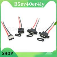 B5ev40er4ly Shop 1/2/5pcs waterproof USB Type-C 3.1 2 Pin plug USB C Female Socket Welding Charging cable Wire Connector 180° 90° For DIY repair