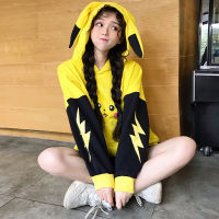 2021 Japanese New HotAnime Kawaii Pikachu Sweatshirt Hoodies Cute Pokemon Long Sleeve Women Hoodie Winter Woman Harajuku Clothes