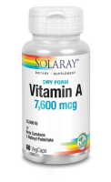 Solaray, Dry Form Vitamin A, 7,500 mcg, 60 VegCaps