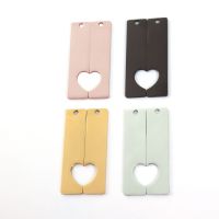 10pairs Heart Couple Pendant Stainless Steel Mirror Polish Handmade Friendship Love Pendants For DIY Necklace