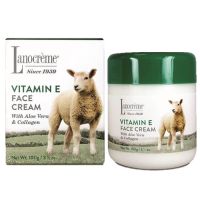 Lanocreme-Vitamin E Face Cream with Aloe Vera&amp;Collagen 100g ครีมรกแกะผสมวิตามินอีว่านหางจรเข้และคอลลาเจนบำรุงผิวหน้าสูตรพิเศษจากออสเตรเลียของแท้