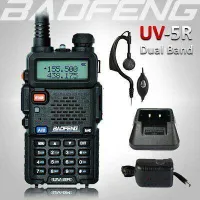 BaoFeng walkie talkie UV-5R two way cb radio upgrade version baofeng uv5r 128CH 5W VHF UHF 136-174Mhz &amp; 400-520Mhz สีดำ