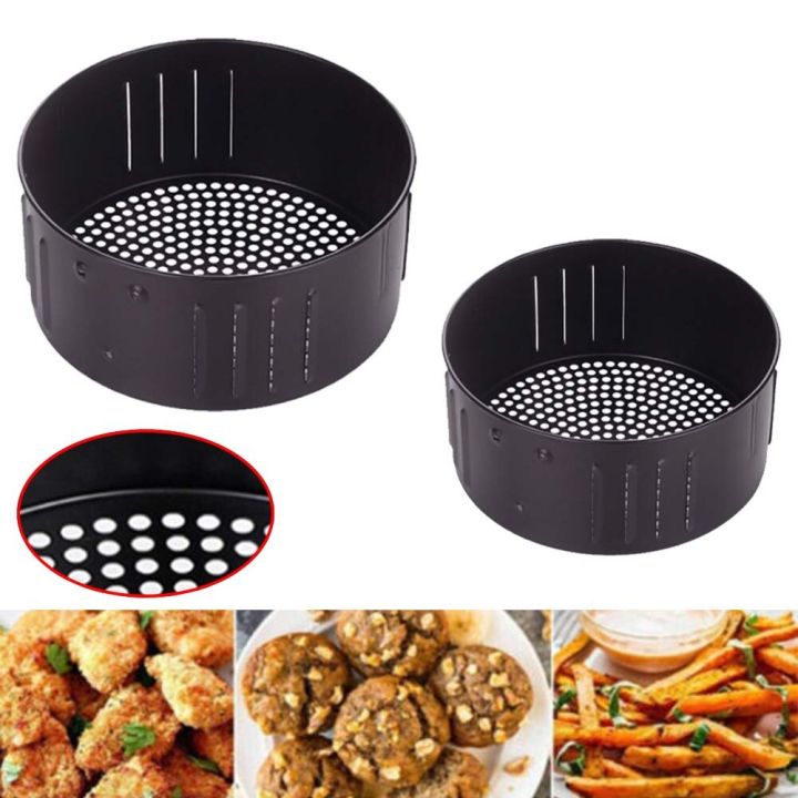 ตะกร้าหม้อทอด-air-fryer-เครื่องมือทำจากเหล็กหล่อถาดอบขนมทนทานทนทานทนทานใหม่