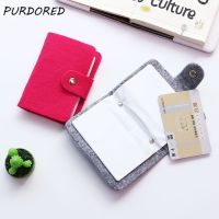 Purdored 1 PC 24 Slot Pemegang Kartu Wol Merasa Kartu Kredit Case ID Kartu Tas Porte Carte Bancair Organizer dropshipping