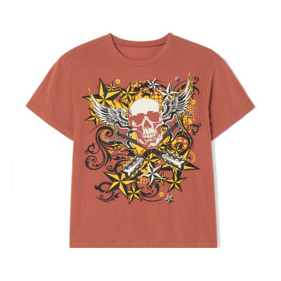 Soul Dancing-เสื้อยืดแขนสั้นผู้หญิง Y2K ฤดูร้อนเสื้อลำลองพิมพ์ลายกีต้าร์ลายกะโหลกเสื้อยืดคอกลมเสื้อแฟชั่นสลิมสตรีทฮิปฮอปสำหรับฮาโลวีน