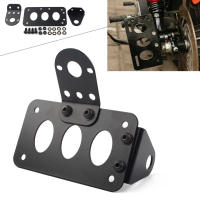 Motrocycle Side Mount License Plate Bracket Frame for Harley Choppers Bobber Cruiser Metric Bike Models CNC Aluminum