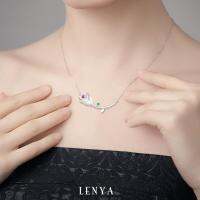 Lenya Jewelry สร้อยคอเงินแท้ 925 รูปดอกกุหลาบ ชุบทองขาว