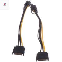 P9YN2 PC เซิร์ฟเวอร์8pin สายเคเบิ้ล SATA DIY (6 + 2) PCI-E 15pin SATA 15pin SATA Male To 8pin(6 + 2) PCI-E สายตัวแยกสายอะแดปเตอร์ SATA สายกราฟฟิกการ์ดสายไฟสายเคเบิล