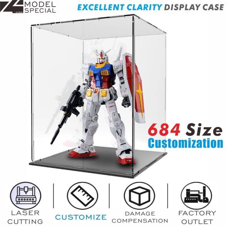 Clear Acrylic Display Case Dustproof Protection Showcase for Gundam