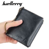 [COD] new mens short Europe and the States vertical multi-card chain coin purse touch side card bag men