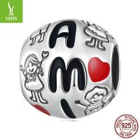 [COD] Ziyun warm family bracelet beads s925 silver happy love lettering diy